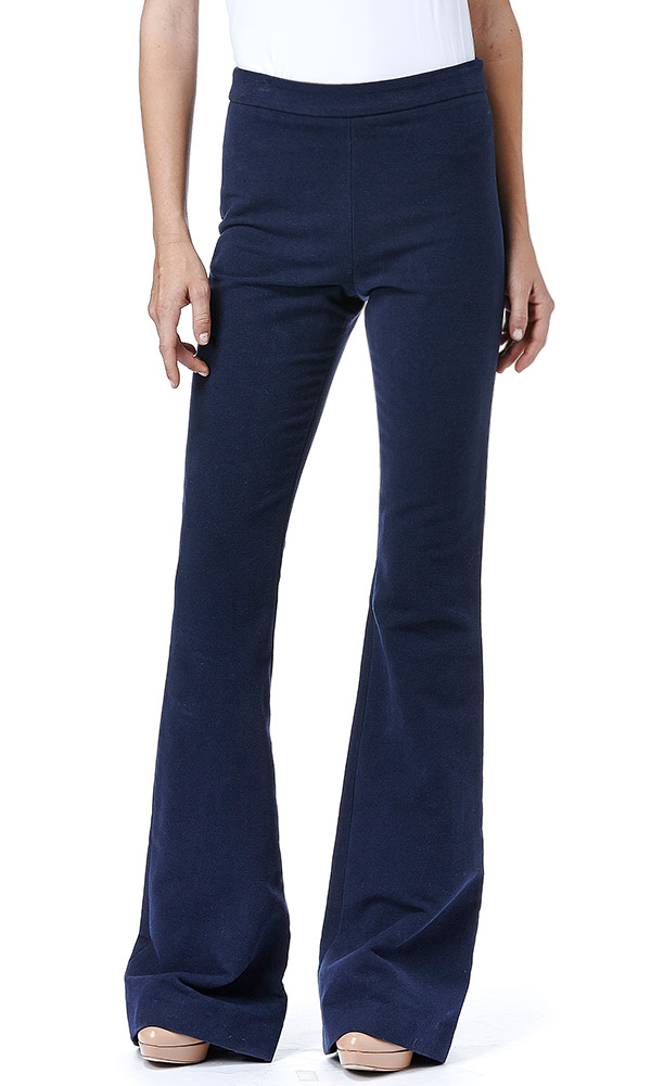 navy wide leg pants